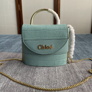 Chloe Small Aby Lock Crocodile Handbag - Blue 73481