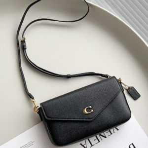 Coach One-shoulder Cross-body Letter Envelope Women's Bag - Black 27712