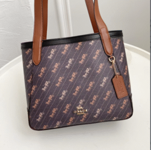 Coach Bags Coach Tote With Horse And Carriage Dot Print Purse - Brown 59811