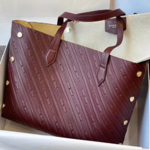 Givenchy Bond Embossed Calf Tote Bag - Maroon 79406