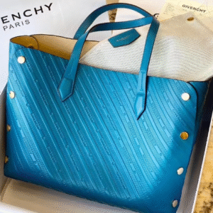 Givenchy Bond Embossed Calf Tote Bag - Blue 94711