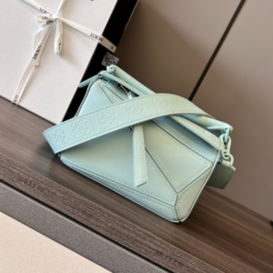 Celine Loewe Satin Cow Leather Puzzle Mini Handbag - Blue 89733