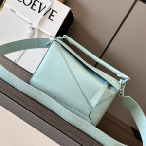 Celine Loewe Satin Cow Leather Puzzle Small Handbag - Blue 42195