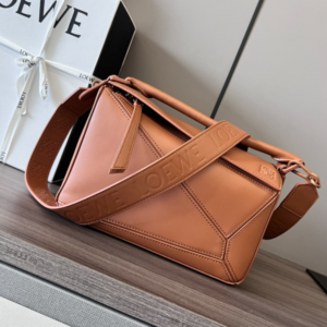 Celine Loewe Satin Cow Leather Puzzle Small Handbag - Brown 62292