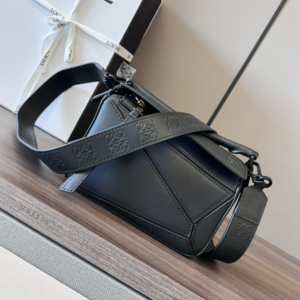Celine Loewe Satin Cow Leather Puzzle Mini Handbag - Black 56134