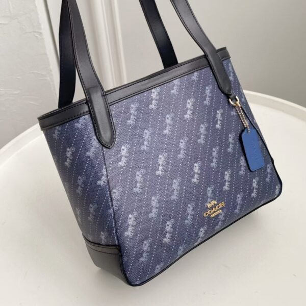 Coach Bags Coach Tote With Horse And Carriage Dot Print Purse - Blue 82492 - Image 5