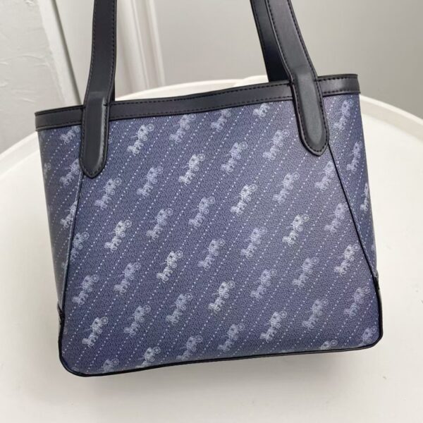 Coach Bags Coach Tote With Horse And Carriage Dot Print Purse - Blue 82492 - Image 4