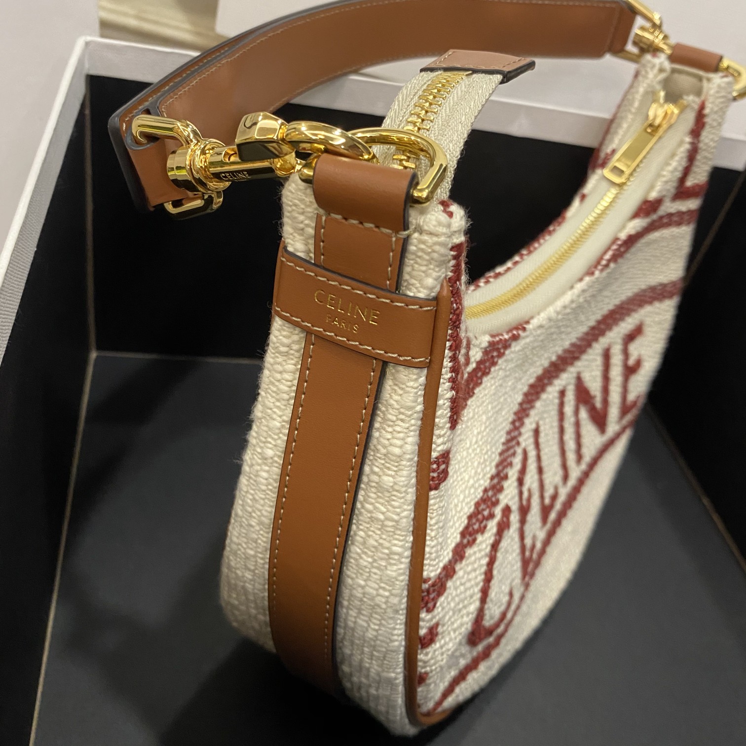 Celine Towel Armpit Crescent Bag - Brown 70323 - Image 5