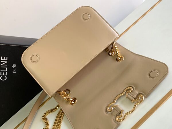 Celine Medium Triomphe Frame Shoulder Bag - Cream 77184 - Image 3