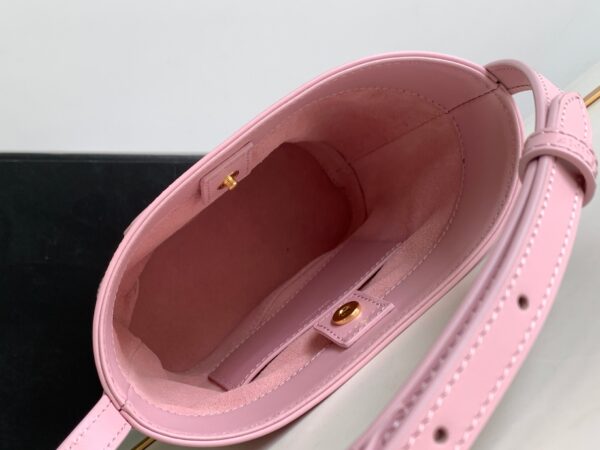 Celine Cuir Triomphe Mini Smooth Cow Leather Bucket Bag - Pink 97619 - Image 2