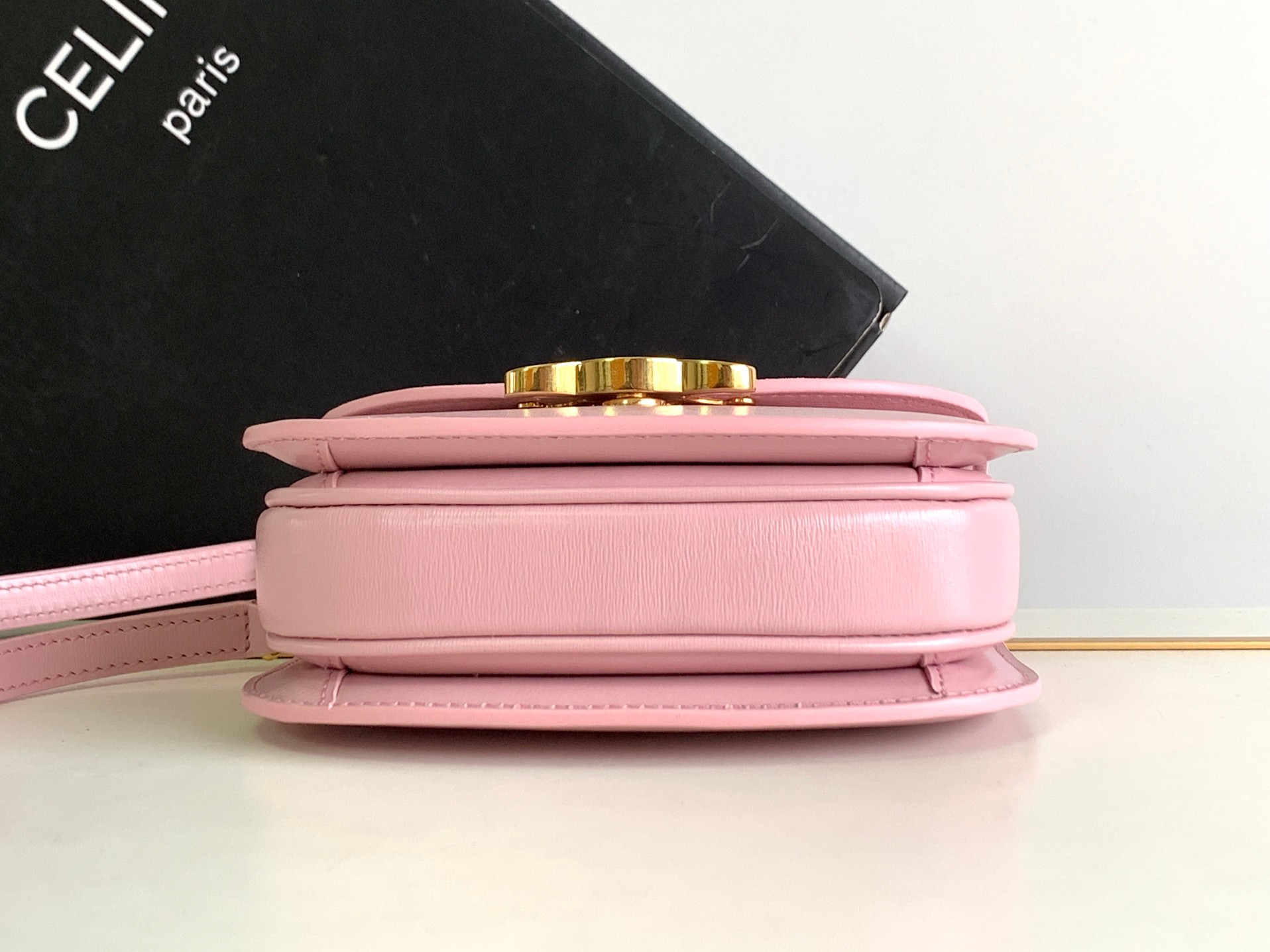 Celine Mini Besace Smooth Cow Leather Arc De Triomphe Bag - Pink 72592 - Image 3