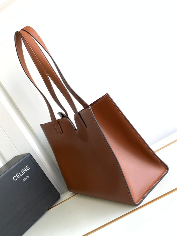 Celine16 Cabas16 Smooth Cow Leather Handbag - Brown 10774 - Image 5