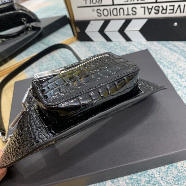 Alexander Wang Crocodile Pattern Handbag - Black 38055 - Image 2