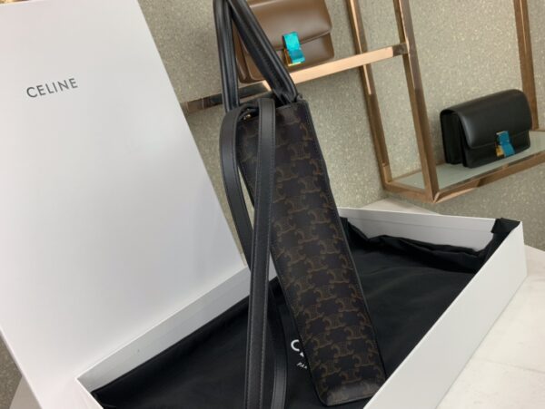 Celine Cabas Triomphe Small Vertical Handbag - Black 75116 - Image 5