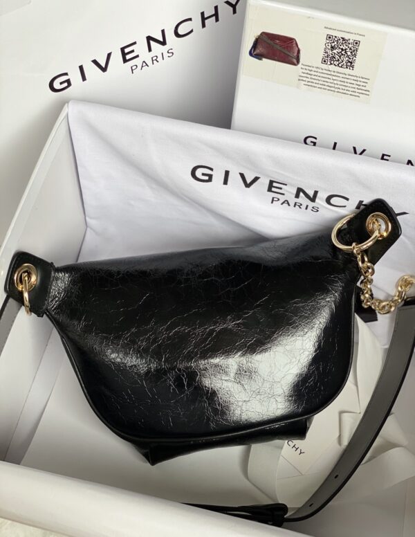 Givenchy Waxed Leather Waist Bag - Black 86204 - Image 5