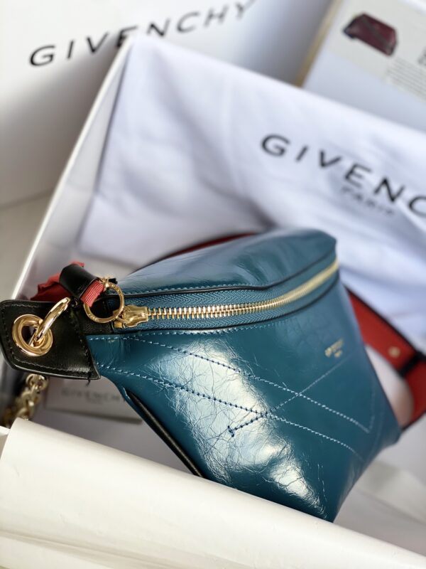 Givenchy Waxed Leather Waist Bag - Sea Green 90761 - Image 4