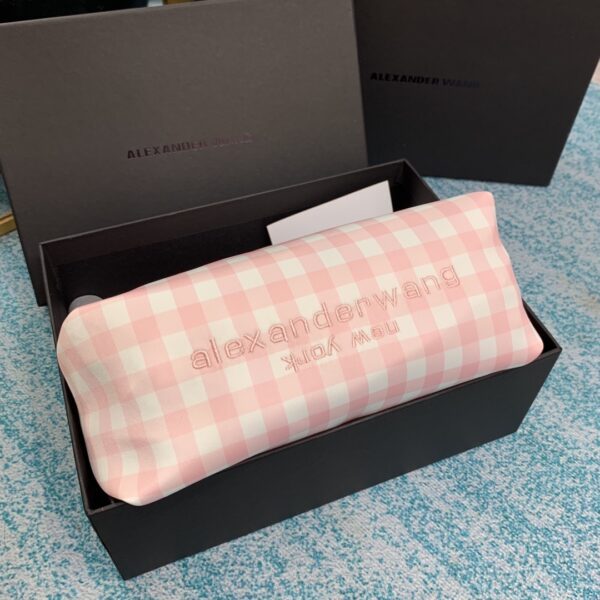 Alexander Wang Velvet Handbag - Pink Plaid 99988 - Image 3
