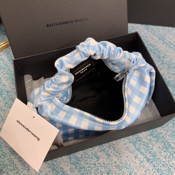 Alexander Wang Velvet Handbag - Blue Plaid 47933 - Image 3