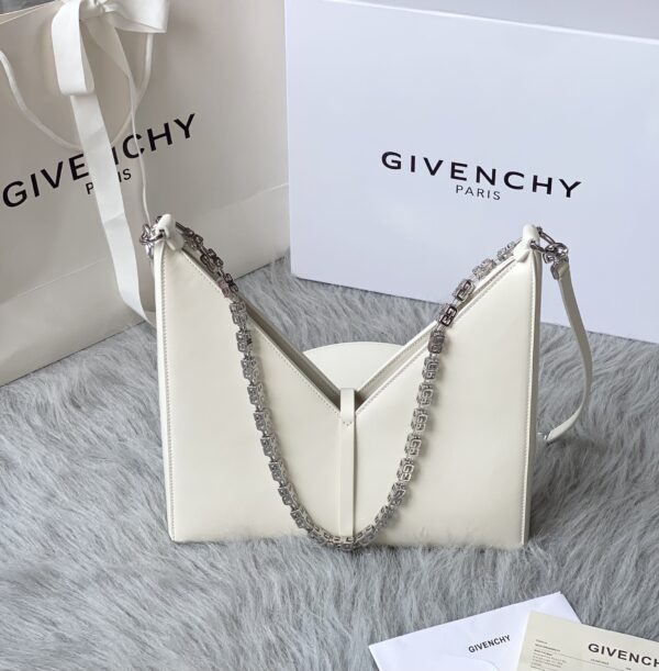 Givenchy V-shaped Cut Out Small Handbag - White 48624 - Image 5