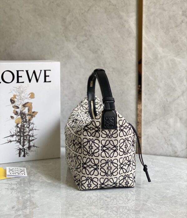Celine Cubi Embroidered Lunch Large Bag - Black/White 48688 - Image 4