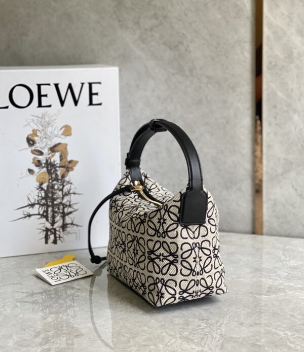 Celine Cubi Embroidered Lunch Small Bag - Black/White 32721 - Image 4