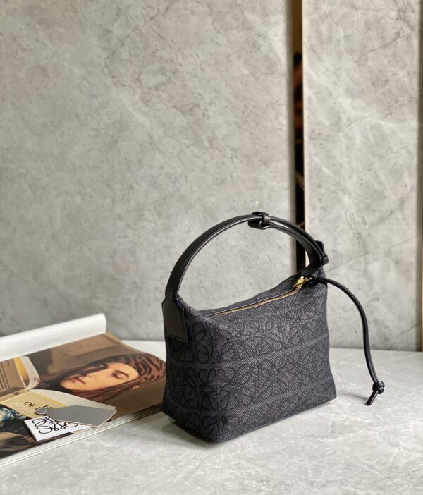Celine Cubi Embroidered Lunch Small Bag - Black 24047 - Image 5