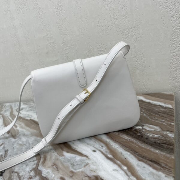 Celine Tabou Medium Smooth Cow Leather Handbag - White 78291 - Image 3