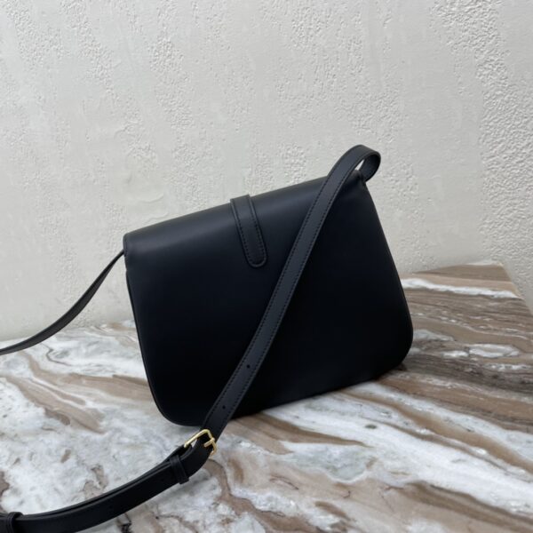Celine Tabou Medium Smooth Cow Leather Handbag - Black 76328 - Image 4
