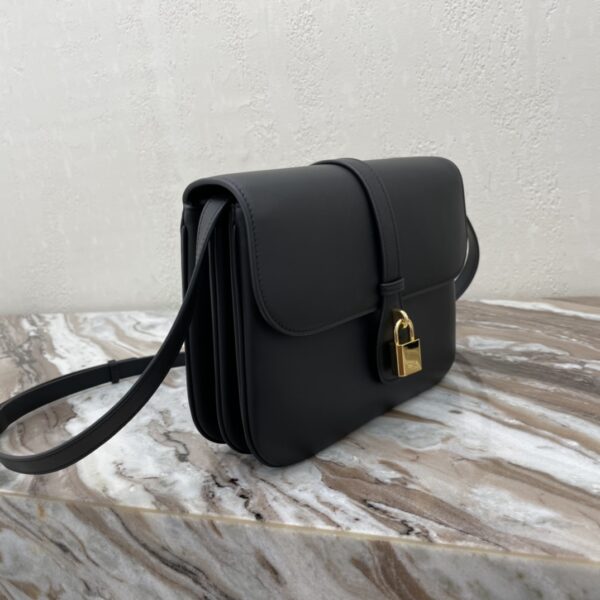 Celine Tabou Medium Smooth Cow Leather Handbag - Black 76328 - Image 5