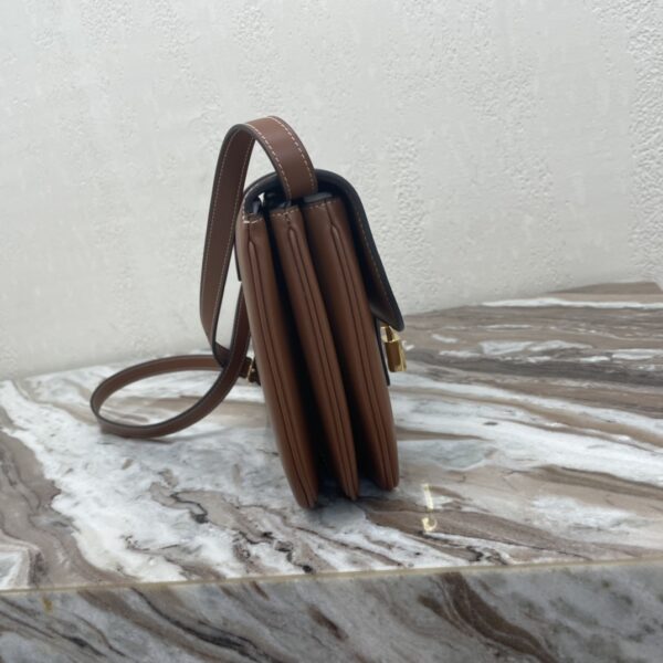 Celine Tabou Medium Smooth Cow Leather Handbag - Brown 46766 - Image 5