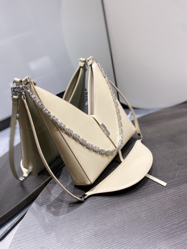 Givenchy Cut-out Chain Small Handbag - Cream 14534 - Image 5