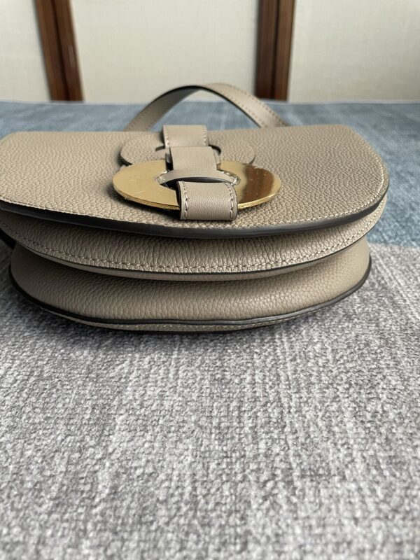 Chloe Darryl Elegant Light Gray Saddle Bag 91646 - Image 3