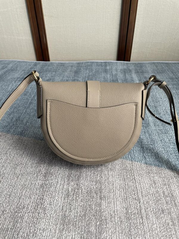 Chloe Darryl Elegant Light Gray Saddle Bag 91646 - Image 5
