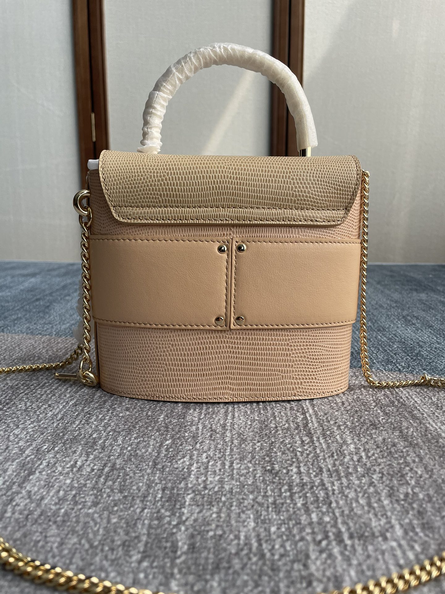 Chloe Small Aby Lock Crocodile Handbag - Cream 44752 - Image 3