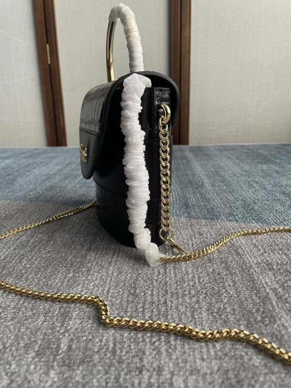 Chloe Small Aby Lock Crocodile Handbag - Black 30317 - Image 5