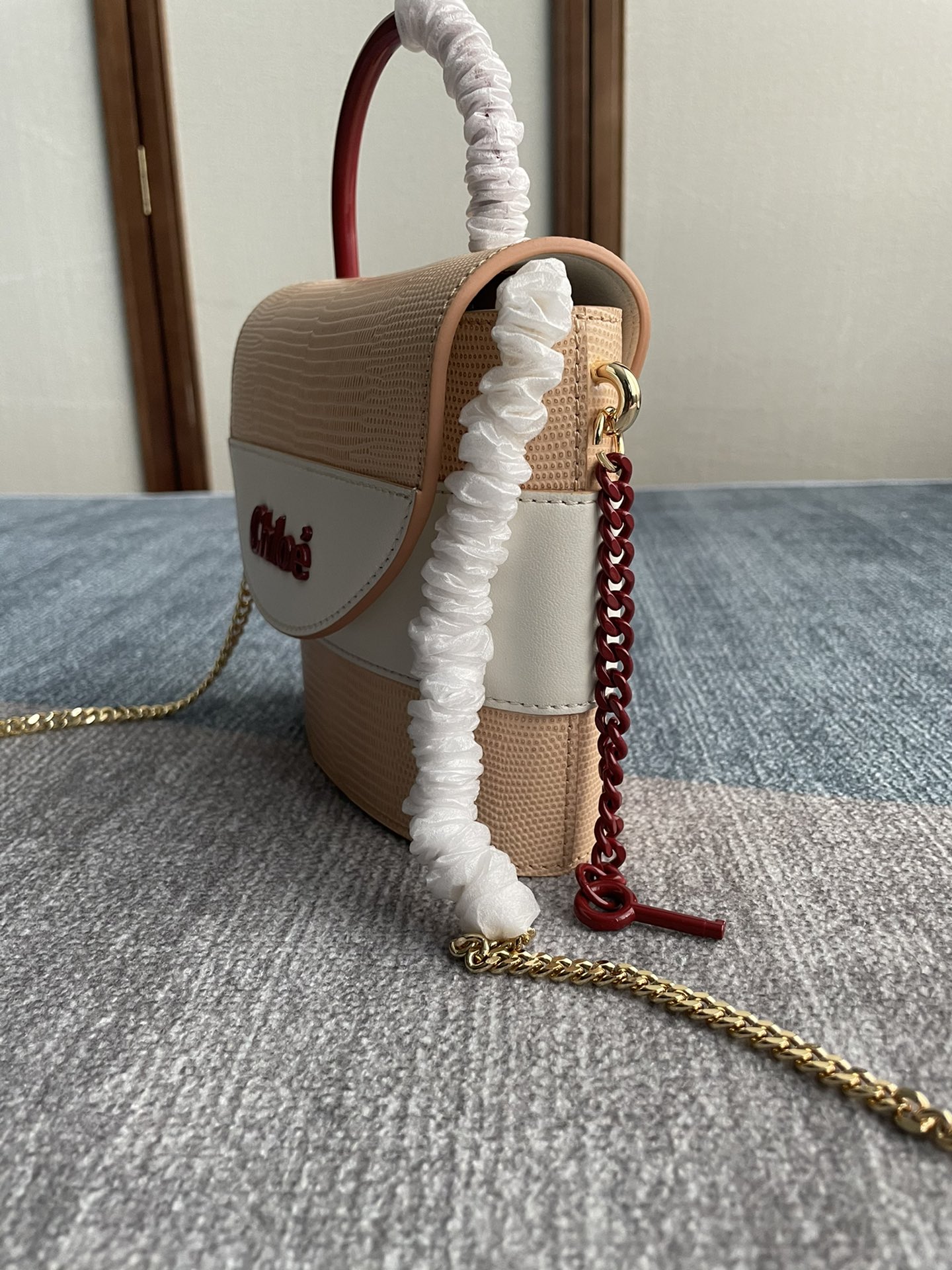 Chloe Small Aby Lock Handbag - Cream 33890 - Image 5
