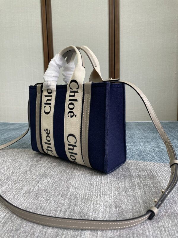 Chloe Woody Small Tote Bag - Blue 35503 - Image 5