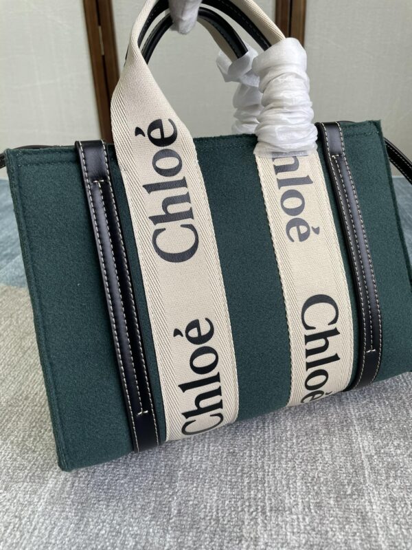 Chloe Woody Small Tote Bag - Green 47777 - Image 4