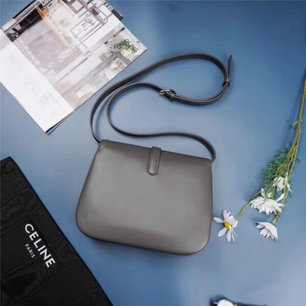 Celine Tabou Medium Smooth Cow Leather Handbag - Gray 84849 - Image 5