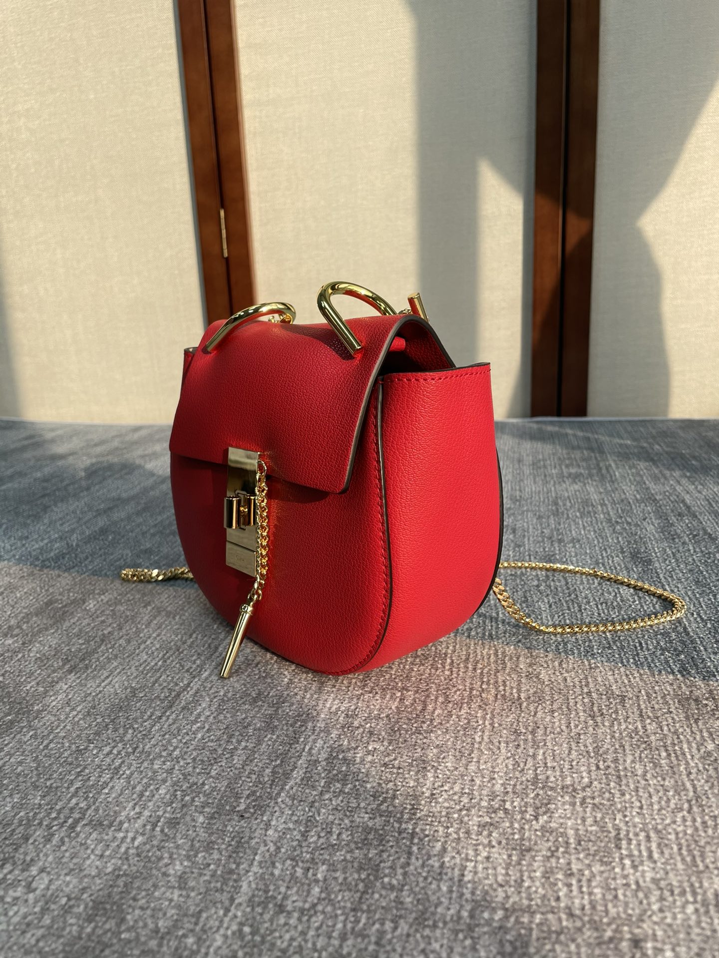 Chloe Mini Drew Piggy Bag - Red 87818 - Image 5