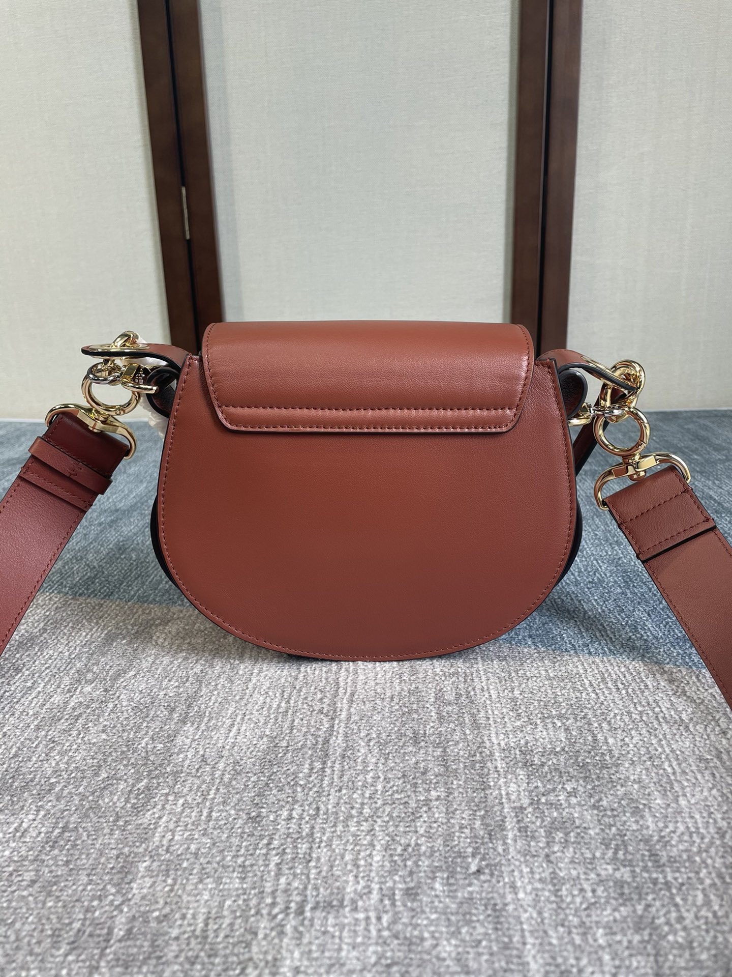 Chloe Tess Saddle Crossbody HandBag - Brown 99558 - Image 4