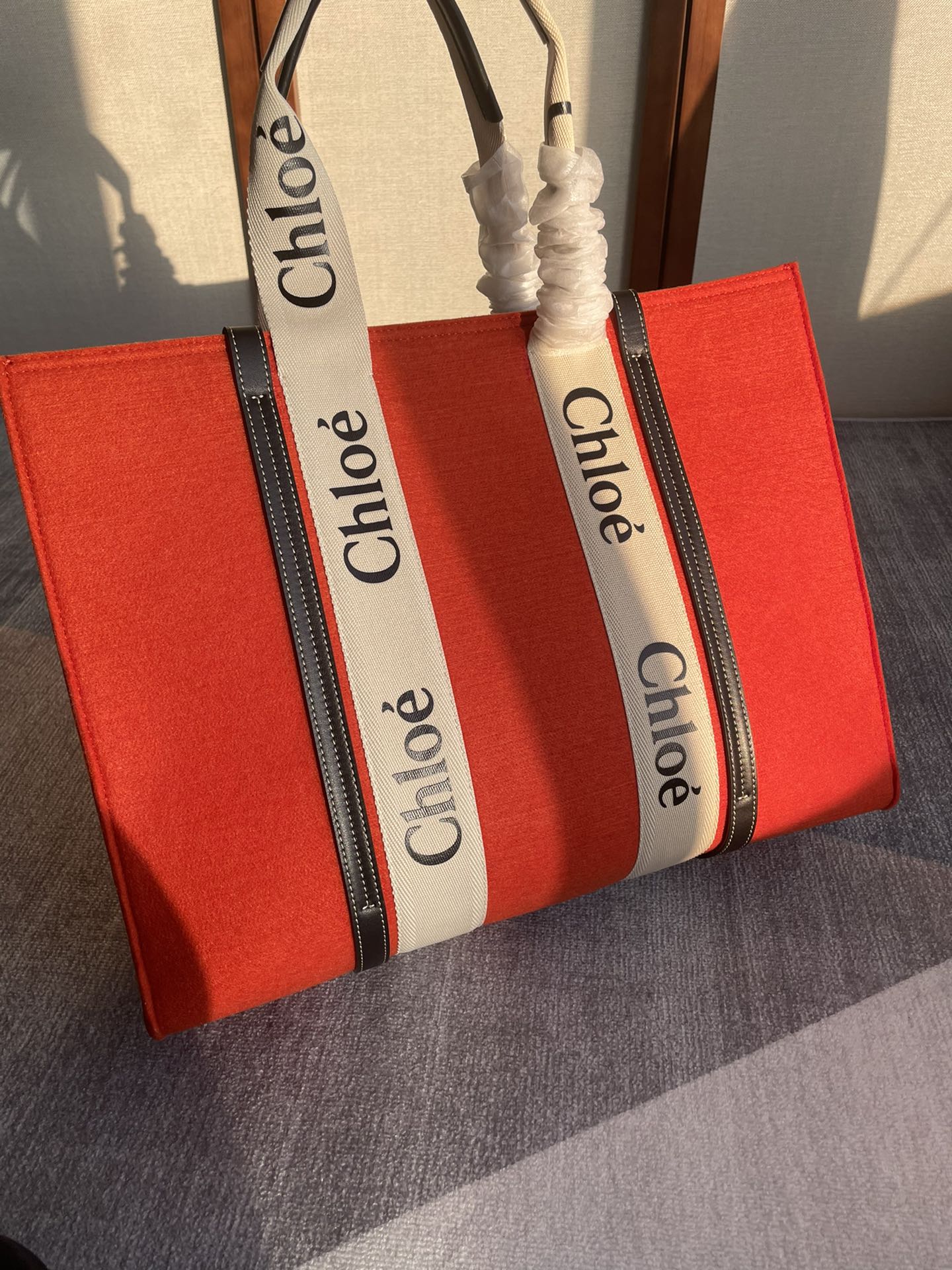 Chloe Woody Large Tote Bag - Red 87752 - Image 4
