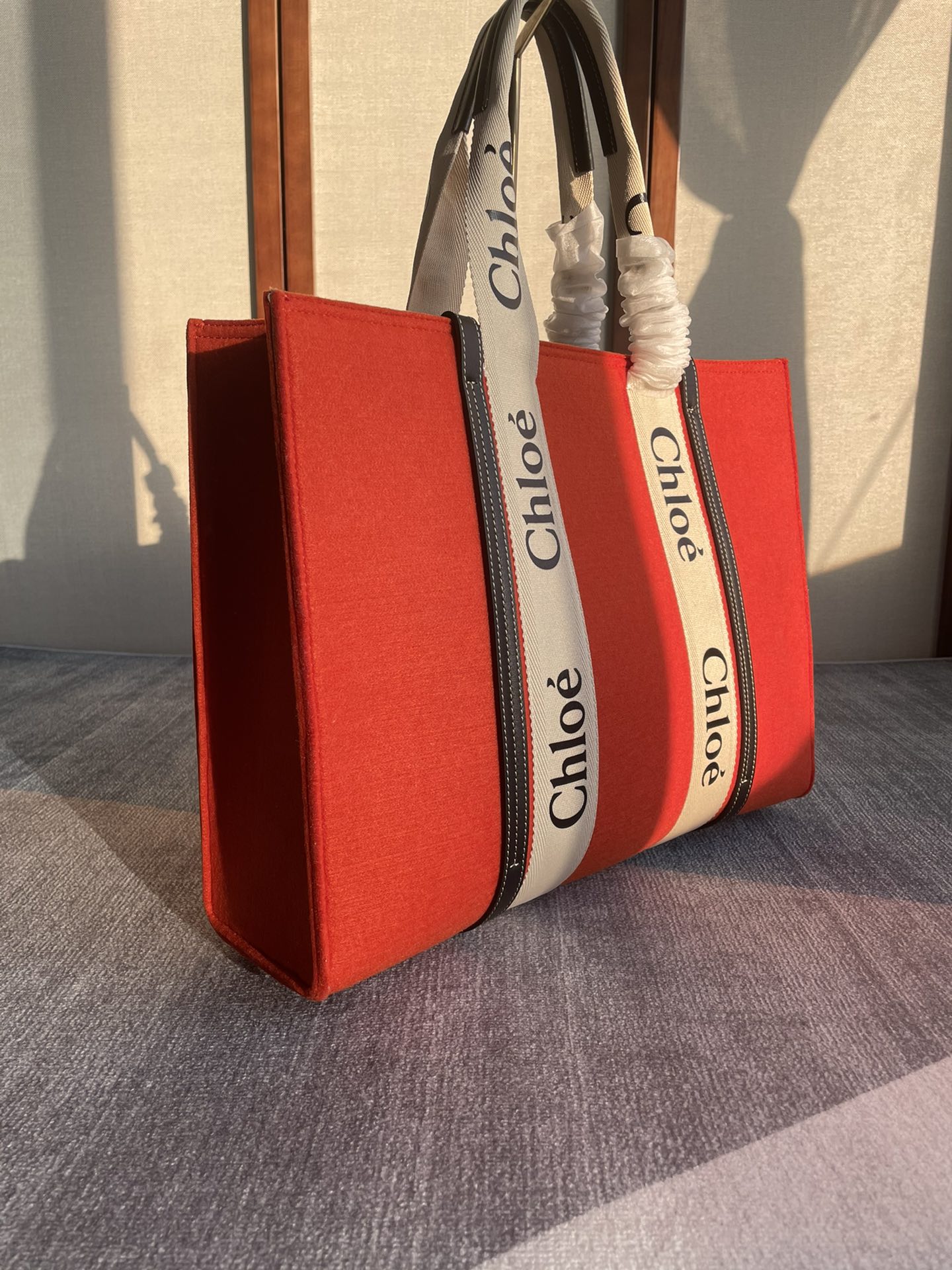 Chloe Woody Large Tote Bag - Red 87752 - Image 5