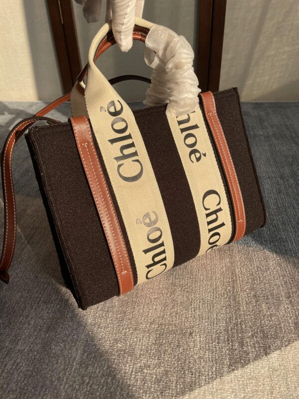 Chloe Woody Small Tote Bag - Brown 77032 - Image 3