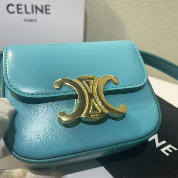 Celine 2022 New Mini Headphone Bag - Sea Green 27893 - Image 4