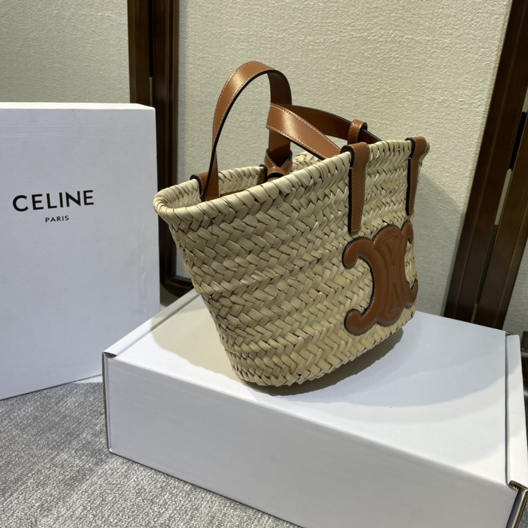 Celine Spring And Summer Straw Bag - Brown 18704 - Image 5