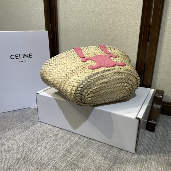 Celine Spring And Summer Straw Bag - Pink 99521 - Image 3