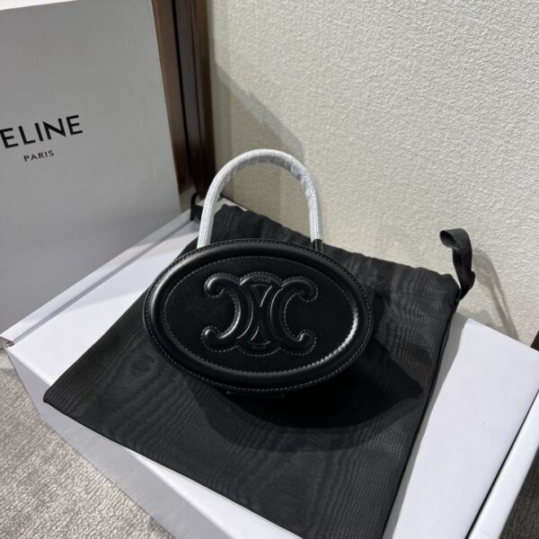 Celine Portable Mooncake Bag - Black 17436 - Image 5