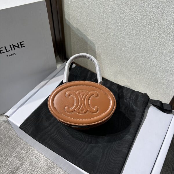 Celine Portable Mooncake Bag - Brown 97622 - Image 5