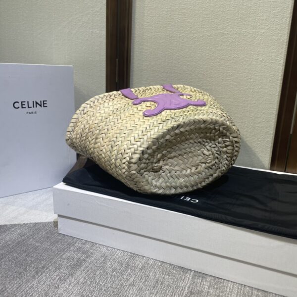 Celine Spring And Summer Straw Bag - Purple 48908 - Image 3